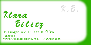 klara bilitz business card